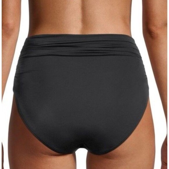 Miraclesuit Magicsuit Swim Bottom 16 XL High Waist Solid Black Ruched Sides‎ NWT - Picture 3 of 6